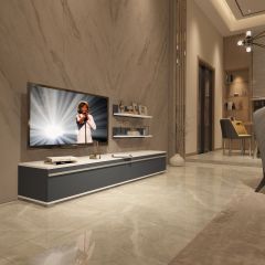 Decoraktiv Eko 4 Mdf Std Tv Ünitesi Tv Sehpası Beyaz - Antrasit