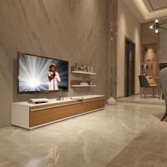 Decoraktiv Eko 4 Mdf Std Tv Ünitesi Tv Sehpası Beyaz - Ceviz