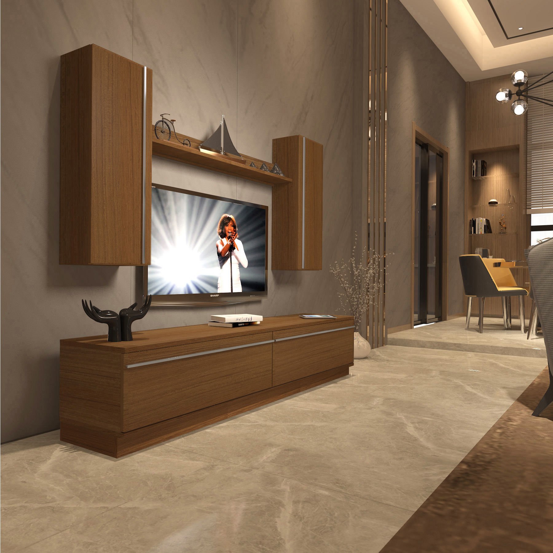 Decoraktiv Eko 5DB Mdf Std Tv Ünitesi Tv Sehpası Ceviz