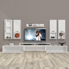 Decoraktiv Ekoflex 8DA Slm Tv Ünitesi Tv Sehpası Parlak Beyaz
