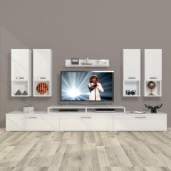 Decoraktiv Ekoflex 8DA Slm Tv Ünitesi Tv Sehpası Parlak Beyaz