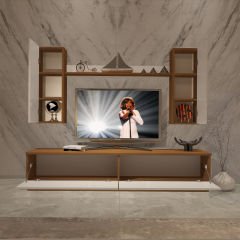 Decoraktiv Eko 5DB Mdf Std Tv Ünitesi Tv Sehpası Ceviz - Beyaz