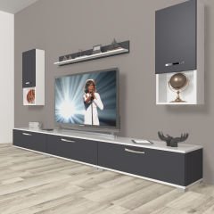 Decoraktiv Eko 270da Mdf Tv Ünitesi Tv Sehpası Beyaz - Antrasit
