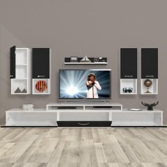 Decoraktiv Ekoflex 8DA Slm Tv Ünitesi Tv Sehpası Beyaz - Siyah