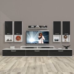 Decoraktiv Ekoflex 8DA Slm Tv Ünitesi Tv Sehpası Beyaz - Siyah