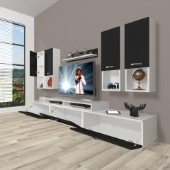 Decoraktiv Ekoflex 8DA Slm Tv Ünitesi Tv Sehpası Beyaz - Siyah