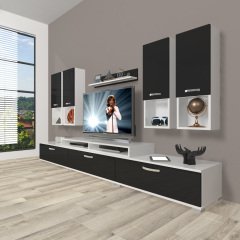Decoraktiv Ekoflex 8DA Slm Tv Ünitesi Tv Sehpası Beyaz - Siyah