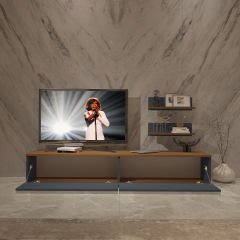 Decoraktiv Eko 4 Mdf Std Tv Ünitesi Tv Sehpası Ceviz - Antrasit