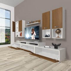 Decoraktiv Ekoflex 8DA Slm Tv Ünitesi Tv Sehpası Beyaz - Ceviz