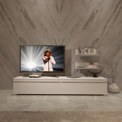 Decoraktiv Eko 4 Mdf Std Tv Ünitesi Tv Sehpası Parlak Beyaz