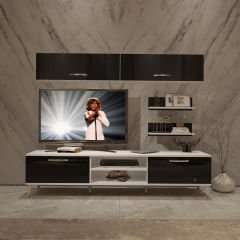 Decoraktiv Eko 5 Mdf Dvd Silver Tv Ünitesi Tv Sehpası Beyaz - Siyah