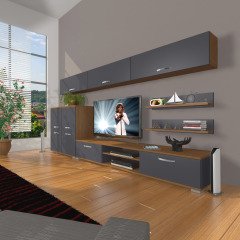 Decoraktiv Eko 8 Mdf Dvd Tv Ünitesi Tv Sehpası Ceviz - Antrasit