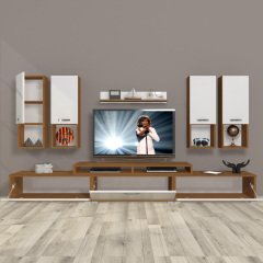 Decoraktiv Ekoflex 8DA Slm Tv Ünitesi Tv Sehpası Ceviz - Beyaz