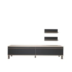 Decoraktiv Eko 4 Mdf Std Krom Ayaklı Tv Ünitesi Tv Sehpası Beyaz - Antrasit
