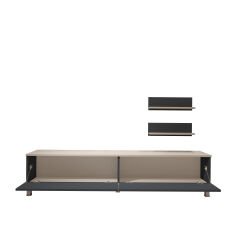 Decoraktiv Eko 4 Mdf Std Krom Ayaklı Tv Ünitesi Tv Sehpası Beyaz - Antrasit