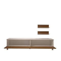 Decoraktiv Eko 4 Mdf Std Krom Ayaklı Tv Ünitesi Tv Sehpası Beyaz - Ceviz