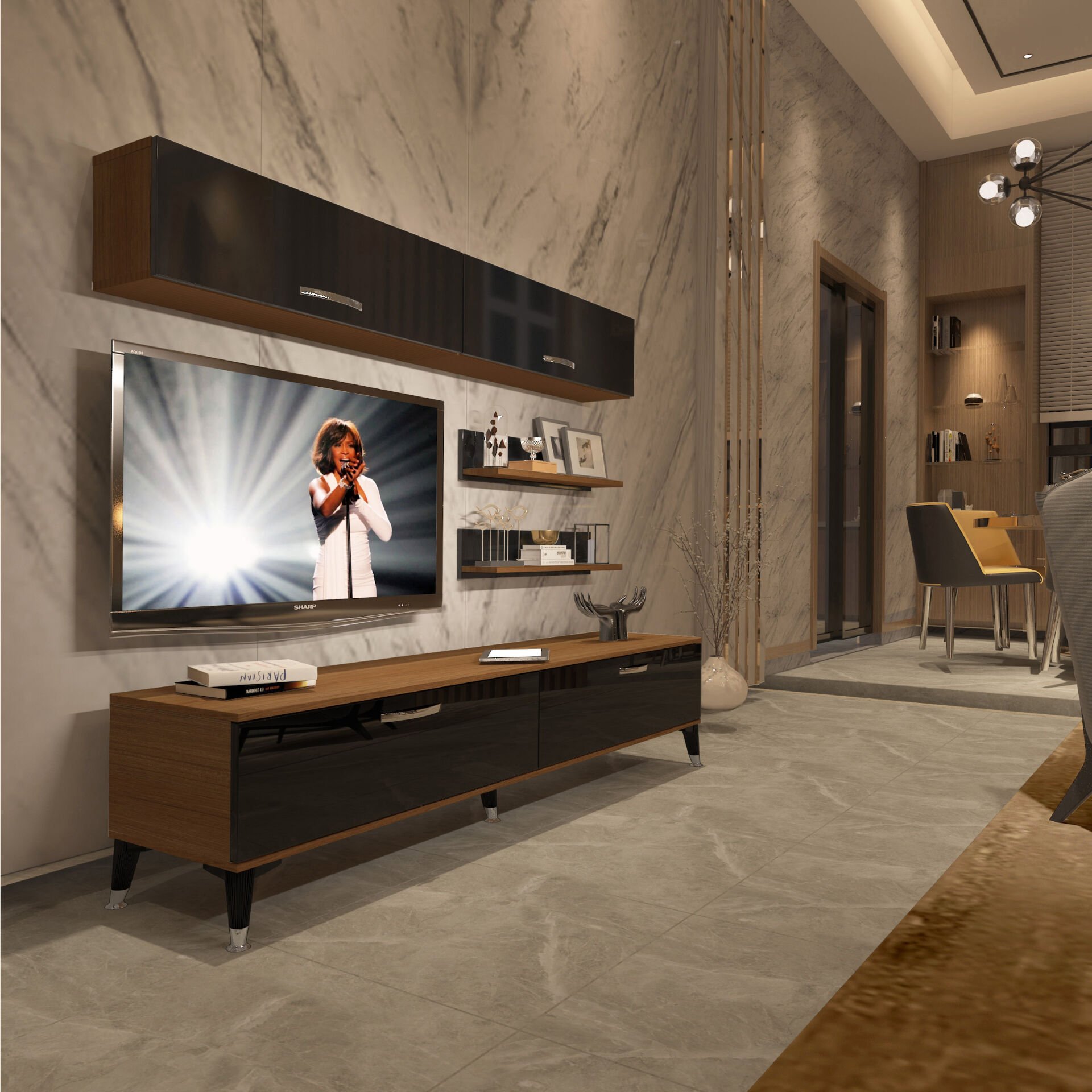 Decoraktiv Eko 5 Slm Std Silver Tv Ünitesi Tv Sehpası