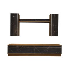 Decoraktiv Eko 5DB Mdf Std Tv Ünitesi Tv Sehpası Pera - Siyah Mermer