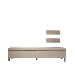 Decoraktiv Eko 4 Mdf Std Krom Ayaklı Tv Ünitesi Tv Sehpası Parlak Beyaz