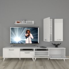 Decoraktiv Eko 5220D Mdf Retro Tv Ünitesi Tv Sehpası Parlak Beyaz