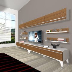 Decoraktiv Eko 360Y Mdf Silver Tv Ünitesi Tv Sehpası Beyaz - Ceviz