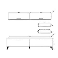 Decoraktiv Eko 5 Slm Std Silver Tv Ünitesi Tv Sehpası Beyaz - Ceviz