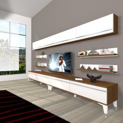 Decoraktiv Eko 360Y Mdf Silver Tv Ünitesi Tv Sehpası Ceviz - Beyaz