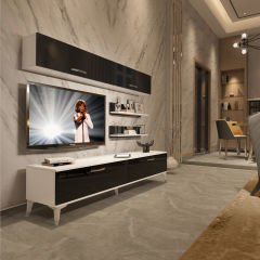 Decoraktiv Eko 5 Slm Std Silver Tv Ünitesi Tv Sehpası Beyaz - Siyah