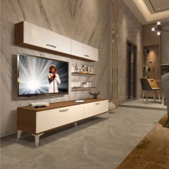 Decoraktiv Eko 5 Slm Std Silver Tv Ünitesi Tv Sehpası Ceviz - Beyaz