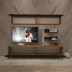 Decoraktiv Eko 5 Slm Std Silver Tv Ünitesi Tv Sehpası Ceviz - Siyah