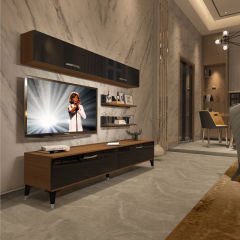 Decoraktiv Eko 5 Slm Std Silver Tv Ünitesi Tv Sehpası Ceviz - Siyah