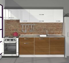 Decoraktiv Ekol 240 MDF Hazır Mutfak Dolabı Ceviz - Beyaz