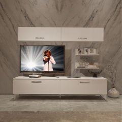 Decoraktiv Eko 5 Slm Std Silver Tv Ünitesi Tv Sehpası Parlak Beyaz