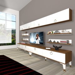 Decoraktiv Eko 360Y Mdf Gold Tv Ünitesi Tv Sehpası Ceviz - Beyaz