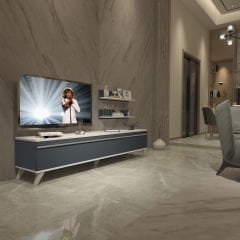 Decoraktiv Eko 4 Mdf Std Retro Tv Ünitesi Tv Sehpası Beyaz - Antrasit