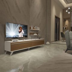 Decoraktiv Eko 4 Mdf Std Retro Tv Ünitesi Tv Sehpası Beyaz - Ceviz