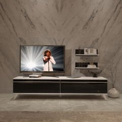 Decoraktiv Eko 4 Mdf Std Retro Tv Ünitesi Tv Sehpası Beyaz - Siyah