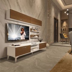 Decoraktiv Eko 5 Slm Dvd Silver Tv Ünitesi Tv Sehpası Beyaz - Ceviz