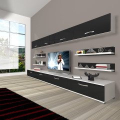 Decoraktiv Eko 360Y Slm Tv Ünitesi Tv Sehpası Beyaz - Siyah