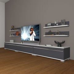 Decoraktiv Eko 270r Mdf Tv Ünitesi Tv Sehpası Beyaz - Antrasit