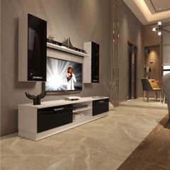 Decoraktiv Eko 5DB Mdf Dvd Tv Ünitesi Tv Sehpası Beyaz - Siyah