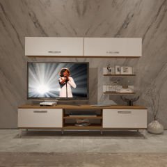 Decoraktiv Eko 5 Slm Dvd Silver Tv Ünitesi Tv Sehpası Ceviz - Beyaz