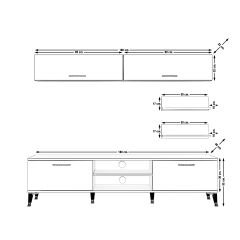 Decoraktiv Eko 5 Slm Dvd Silver Tv Ünitesi Tv Sehpası Ceviz - Beyaz