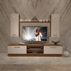Decoraktiv Eko 5DB Mdf Dvd Tv Ünitesi Tv Sehpası Ceviz - Beyaz