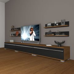 Decoraktiv Eko 270r Mdf Tv Ünitesi Tv Sehpası Ceviz - Siyah