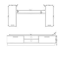 Decoraktiv Eko 5DB Mdf Dvd Tv Ünitesi Tv Sehpası Ceviz - Antrasit