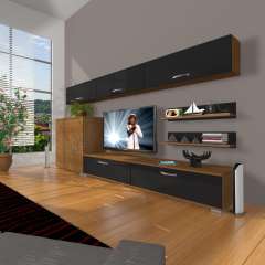 Decoraktiv Eko 8 Slm Std Tv Ünitesi Tv Sehpası Ceviz - Siyah