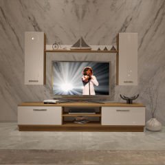 Decoraktiv Eko 5DB Mdf Dvd Tv Ünitesi Tv Sehpası Pera - Beyaz