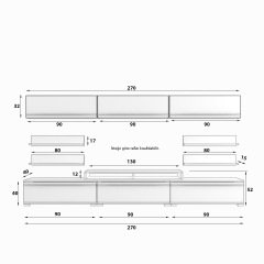 Decoraktiv Ekoflex 8Y Mdf Tv Ünitesi Tv Sehpası Ceviz - Siyah