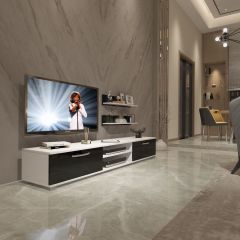 Decoraktiv Eko 4 Mdf Dvd Tv Ünitesi Tv Sehpası Beyaz - Siyah